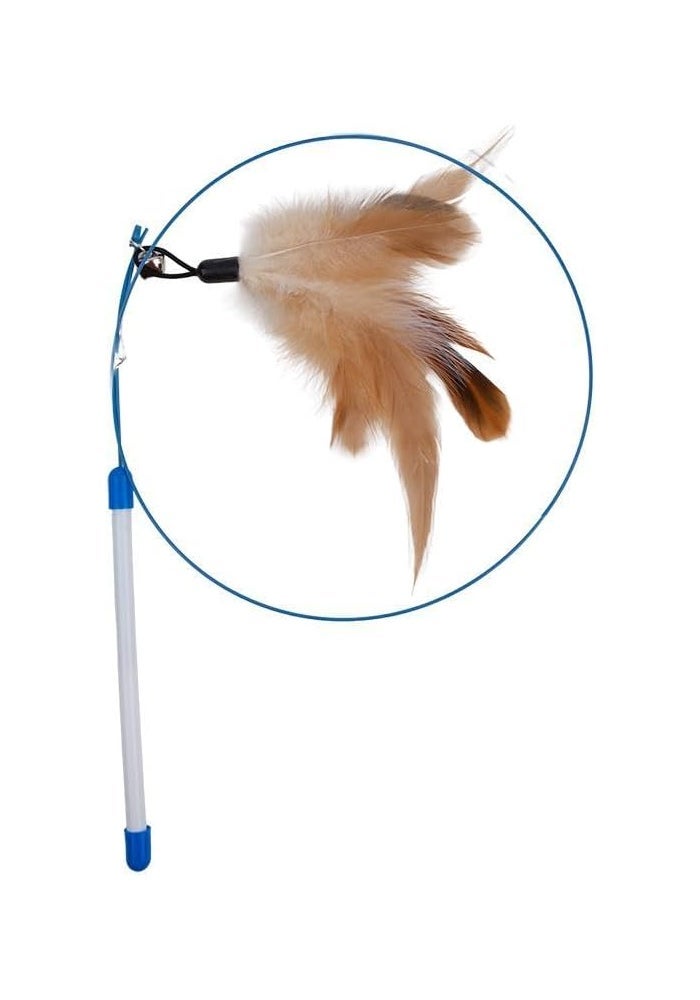 Wobbly Cat Toy with Feather | Blue | Interactive Pet Toy for Cats Play & Exercise - Image 2